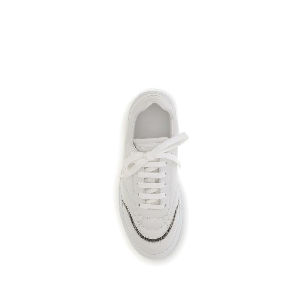 White Calf Leather Bos Taurus Low Top Sneakers