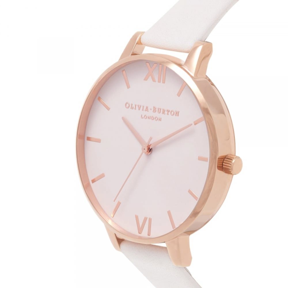 White Artificial Leather Dress Watch