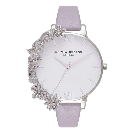 Purple Artificial Leather Dress Watch