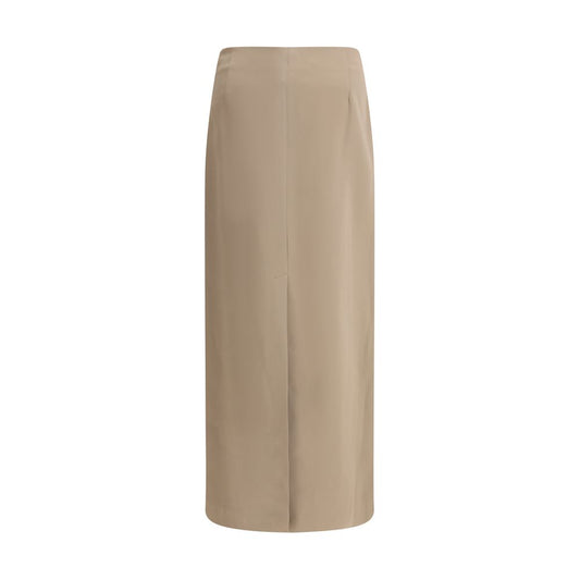 Gray Acetate Midi Skirt