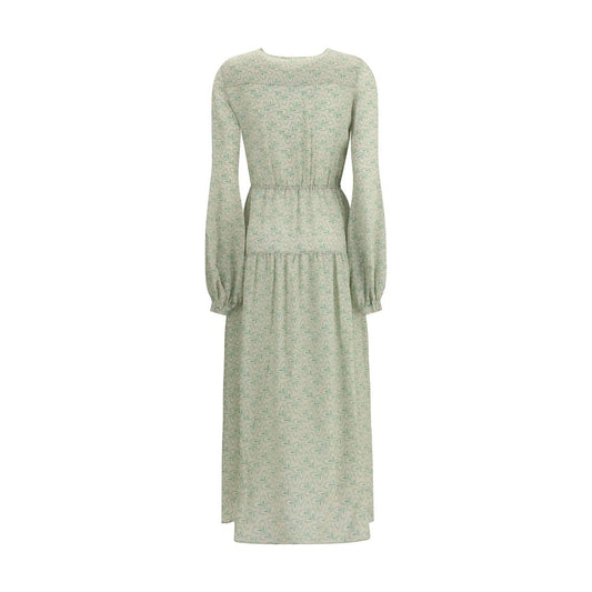 Green Silk Long Dress