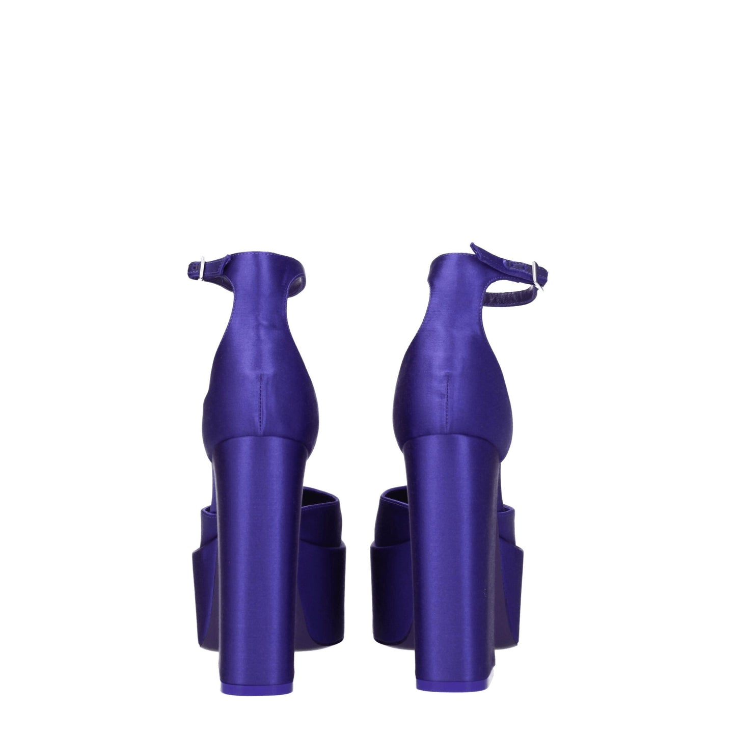 Purple Satin Platform Sandals