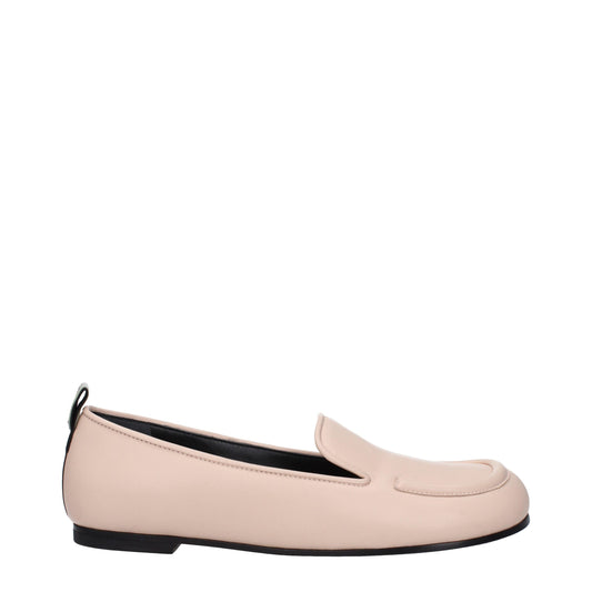 Pink Leather Slip-On Loafers
