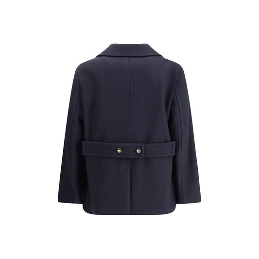 Blue Fleece Wool Coat