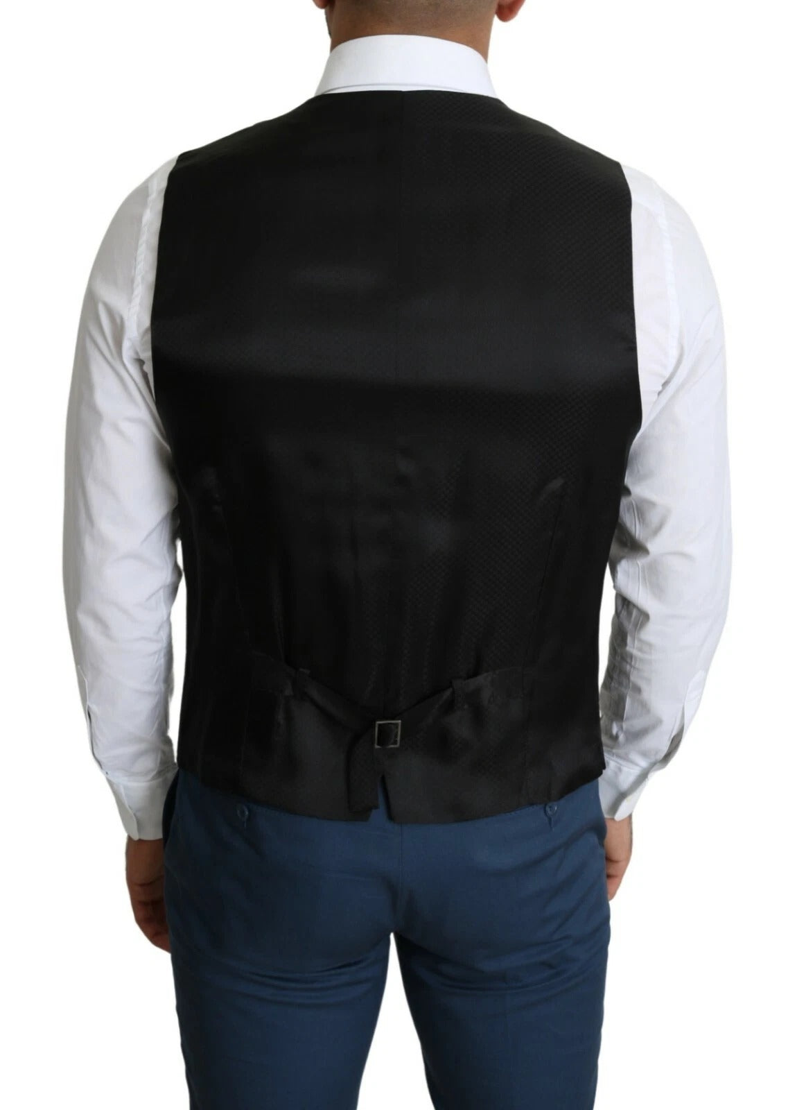 Black Wool Men Formal Waistcoat Vest