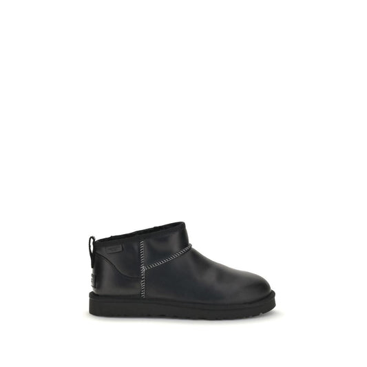 Black Calf Leather Bos Taurus Ankle Boots