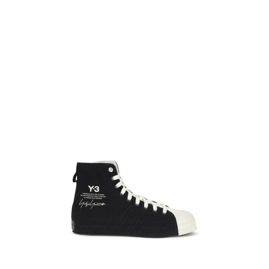 Black Fabric High Top Sneakers