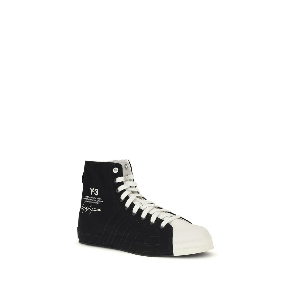 Black Fabric High Top Sneakers