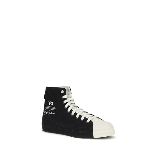 Black Fabric High Top Sneakers