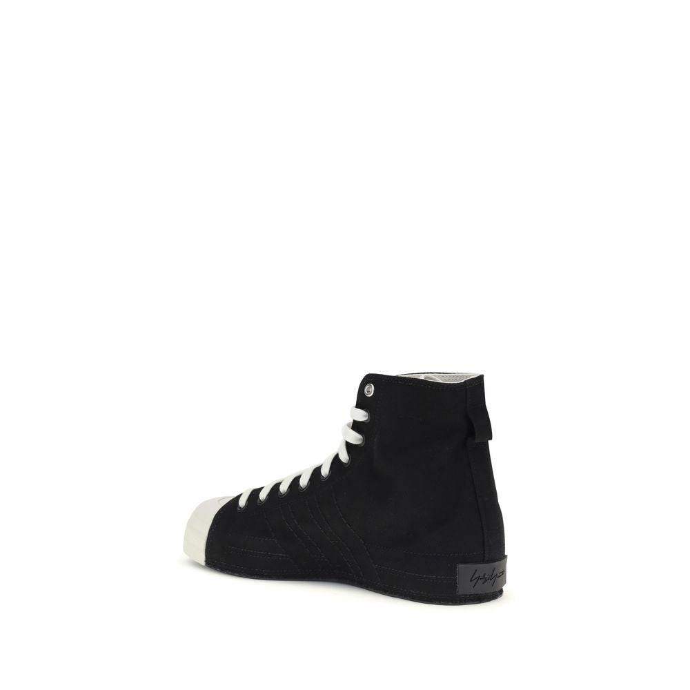 Black Fabric High Top Sneakers