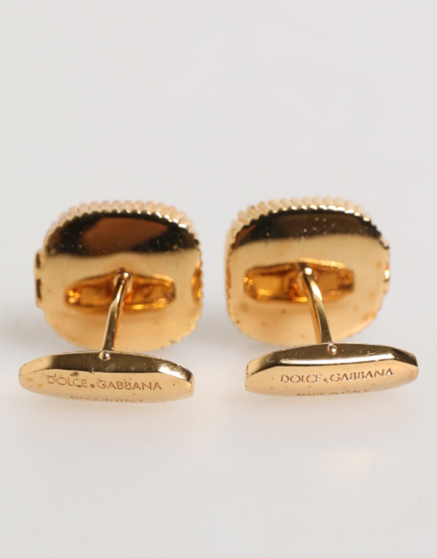 Gold Malachite Green Stone Square Men's Accessory Cufflink