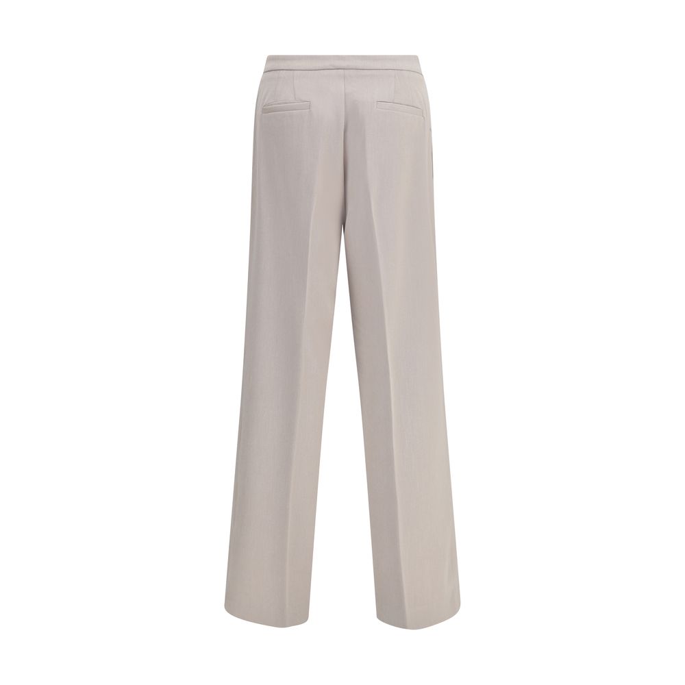 Beige Polyester Casual Pants