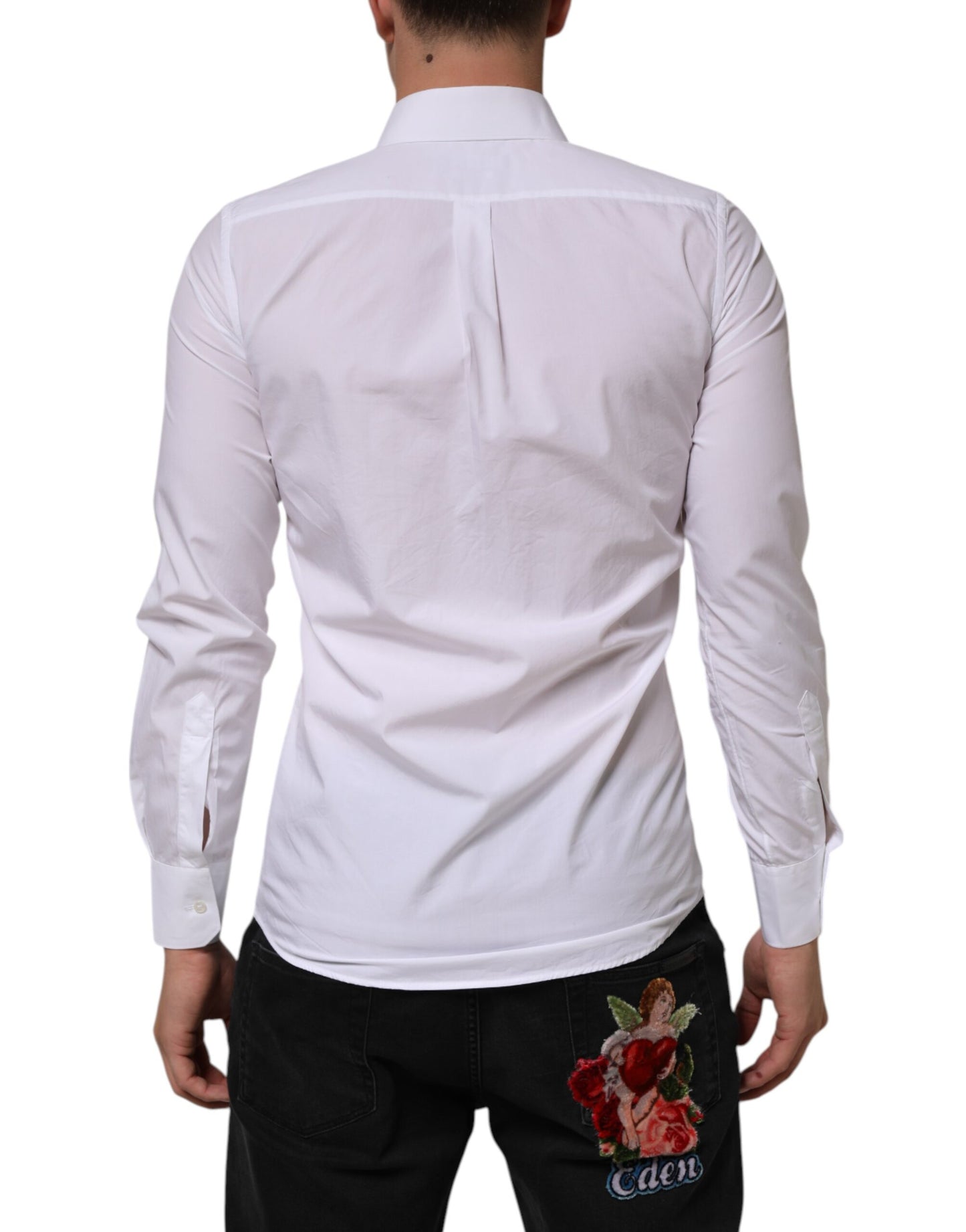 White Cotton MARTINI Long Sleeve Dress Shirt
