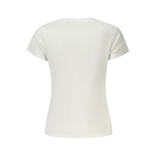 White Cotton Women T-Shirt