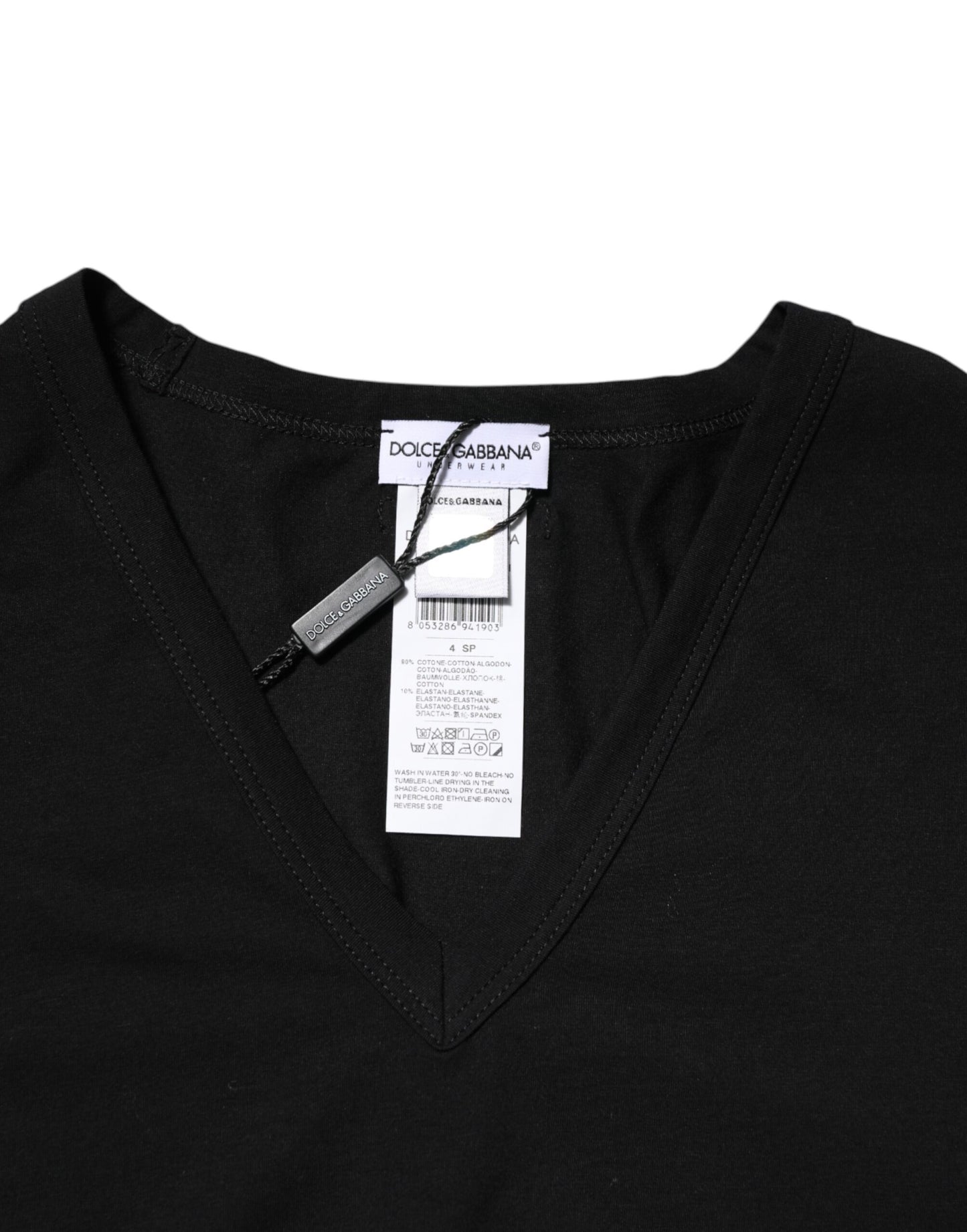 Black Cotton Slim Fit Men V-Neck Shirt T-shirt