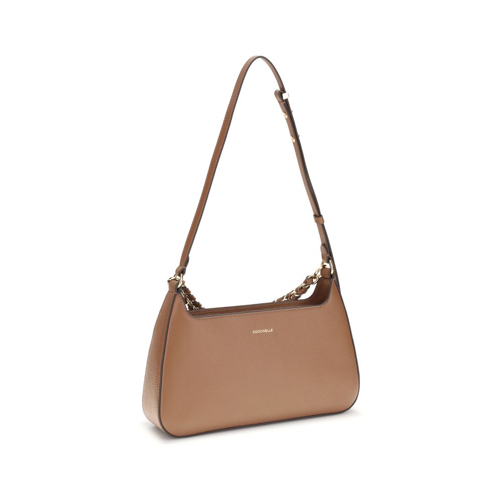 Beige Calf Leather Bos Taurus Shoulder Bag