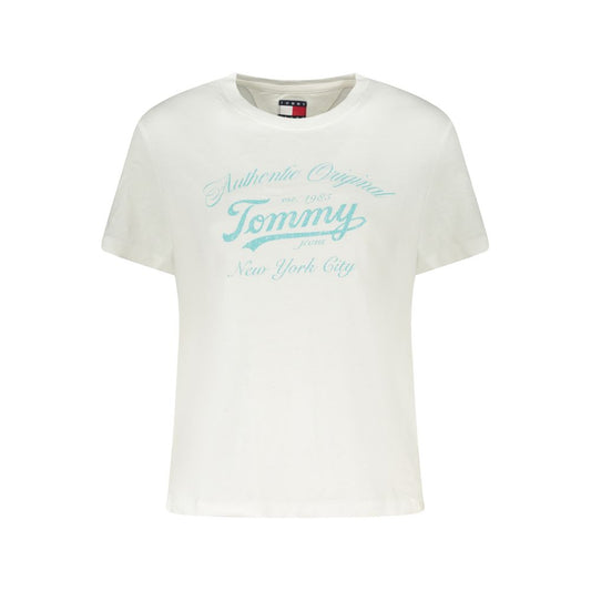 White Cotton Women T-Shirt