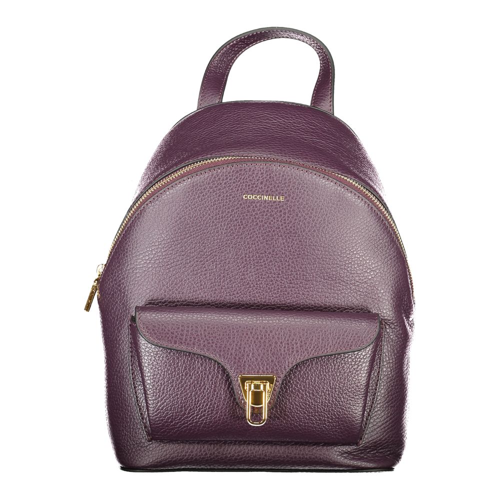 Purple Leather Women Backpack