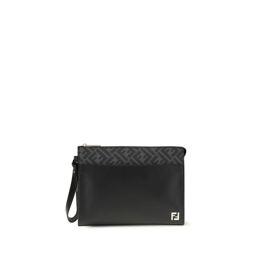 Black Leather Clutch Bag