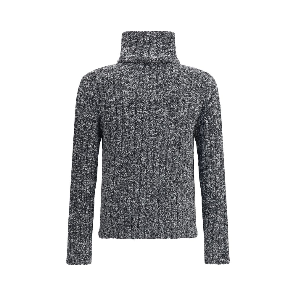 Gray Fleece Wool Turtleneck