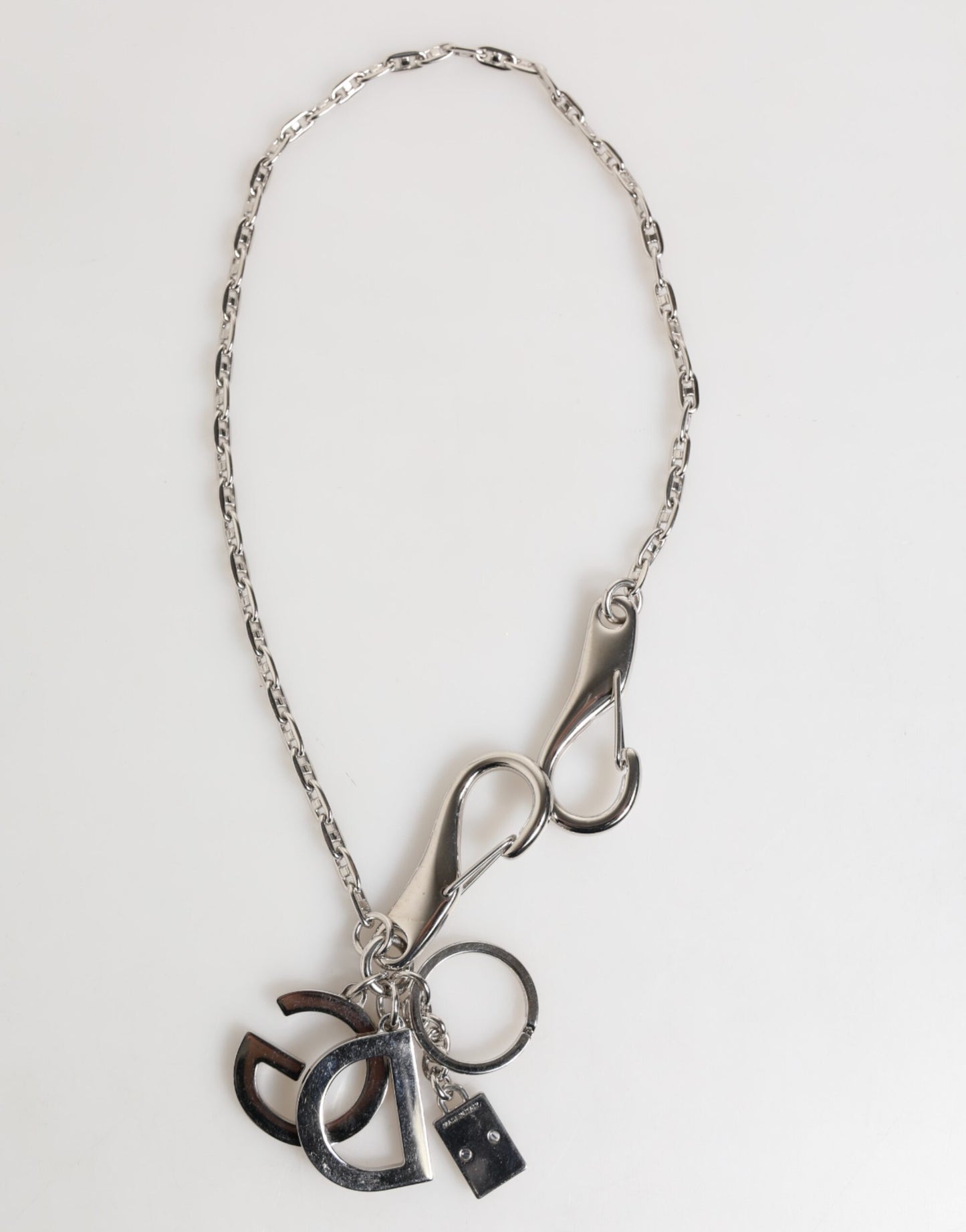 Silver DG Logo Key Holder Keychain Bag Charm Keyring