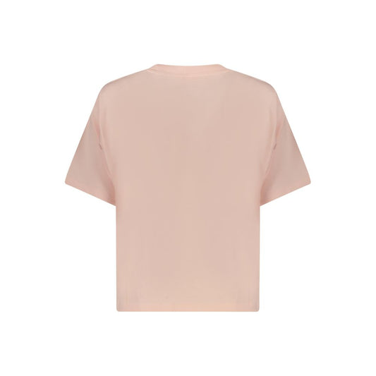 Pink Cotton Women T-Shirt