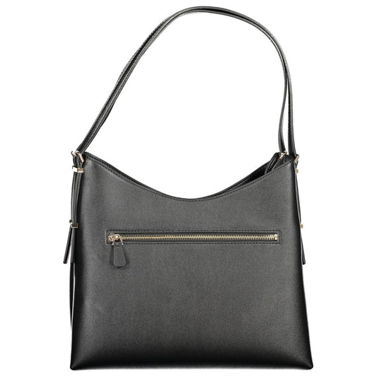 Black Polyethylene Women Handbag
