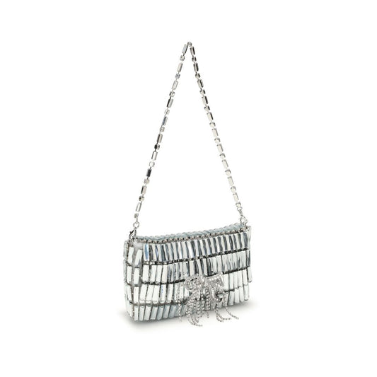Silver crystal bow mini Shoulder Bag