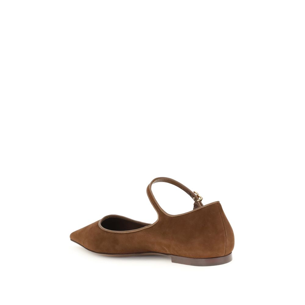 Brown Goatskin Ballet Flats