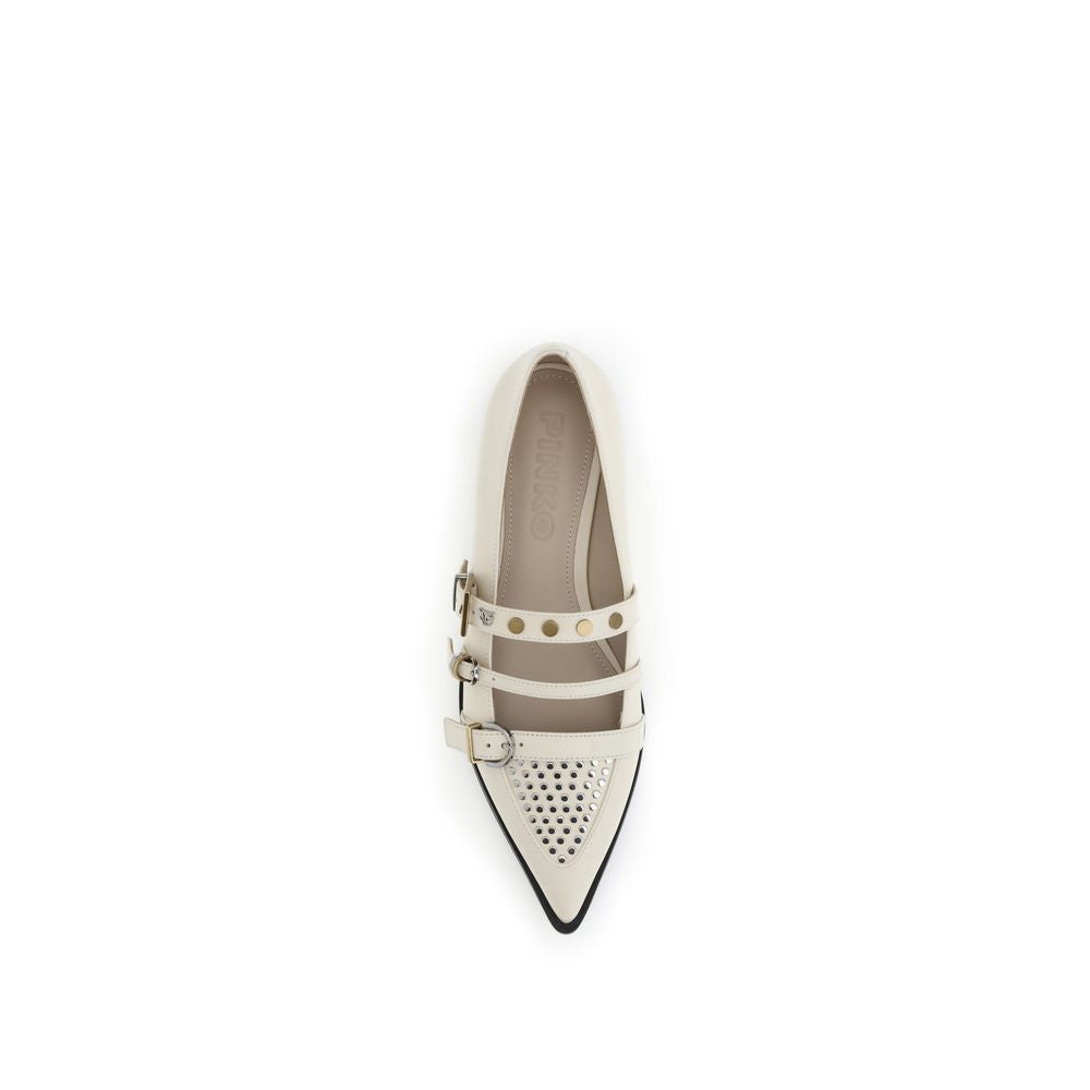 Cream Leather Ballet Flats