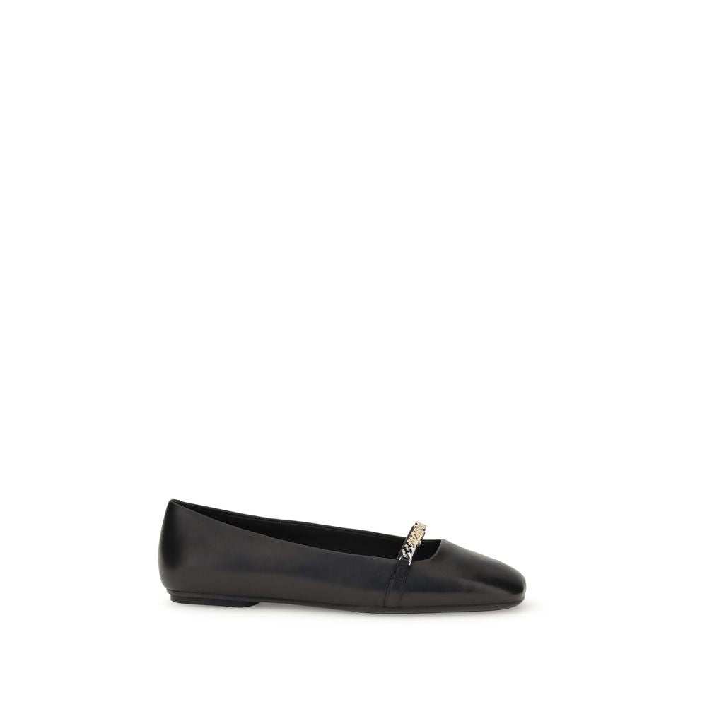 Black Calf Leather Bos Taurus Ballet Flats