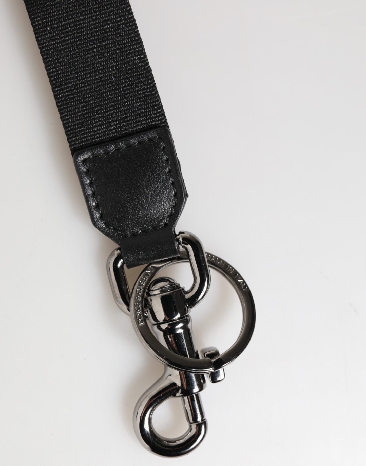 Black Red Logo Polyester Brass Holder Keychain Keyring