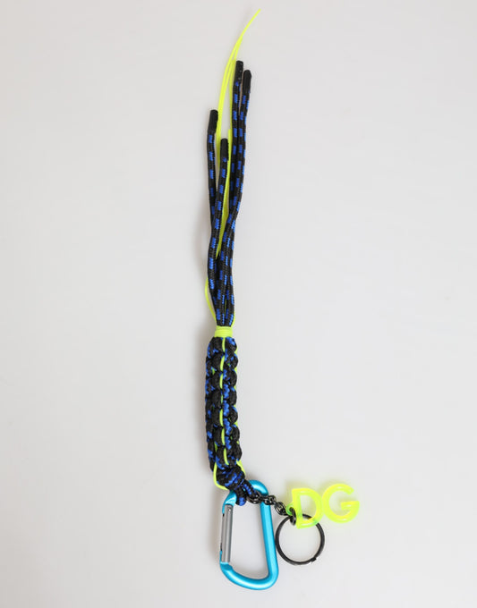 Multicolor Polyester Tape String DG Logo Keychain  Keyring