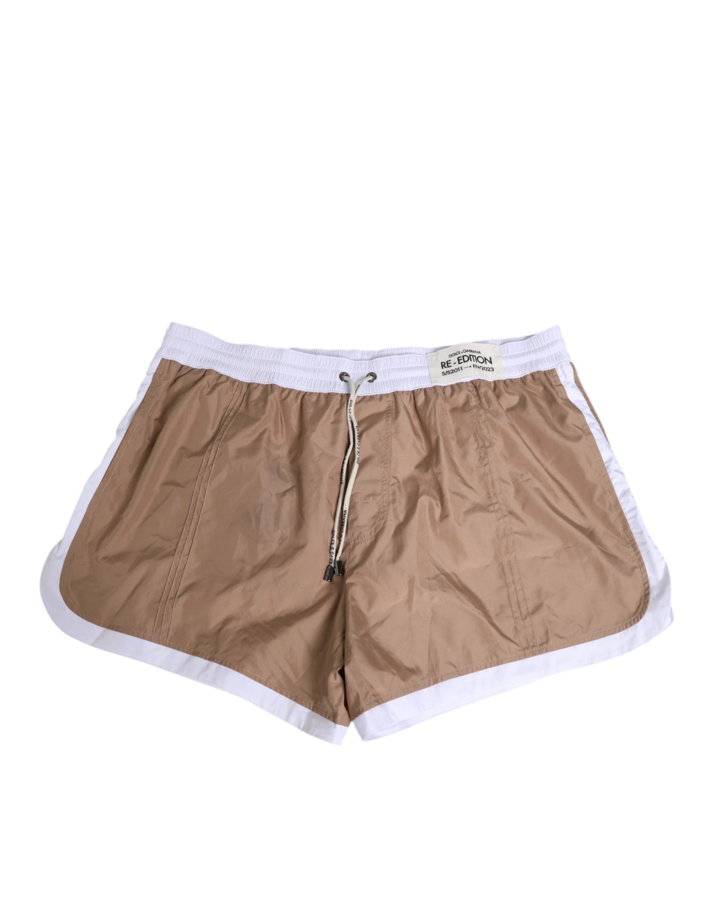 Brown White Polyester Re-Edition Shorts Swimwear