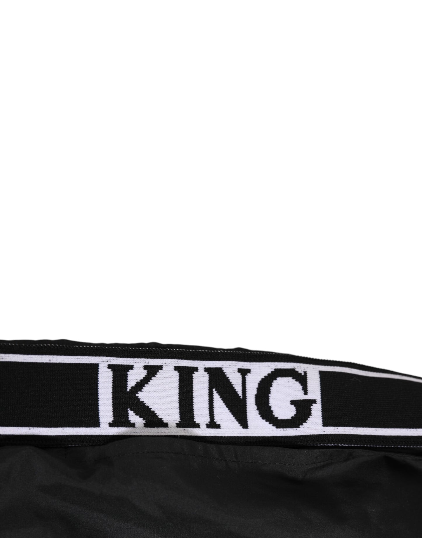 Black Nylon KING Sideband Men Boxer Shorts Swimwear