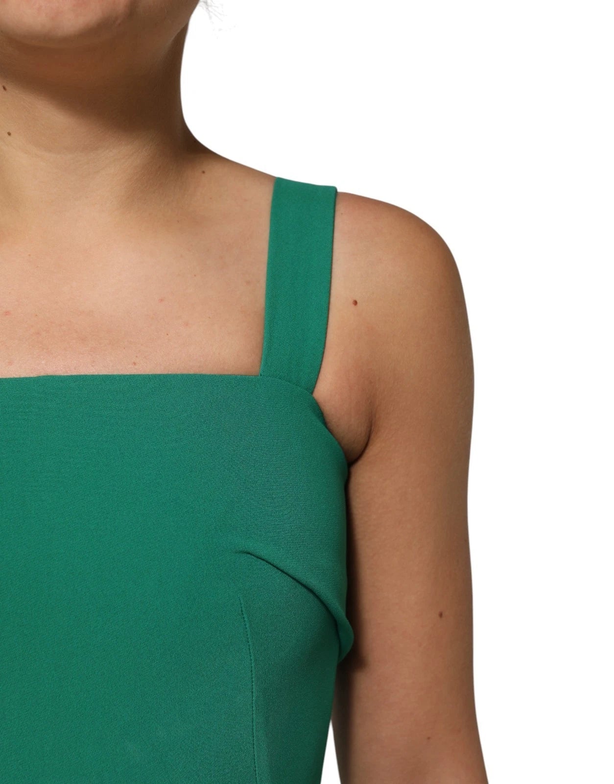 Dark Green Sleeveless Rayon Bodycon Dress