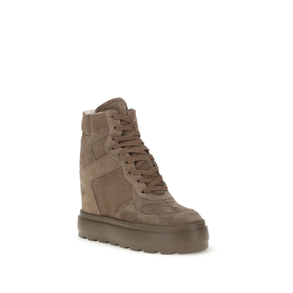 Beige Calf Leather Bos Taurus Sneakers