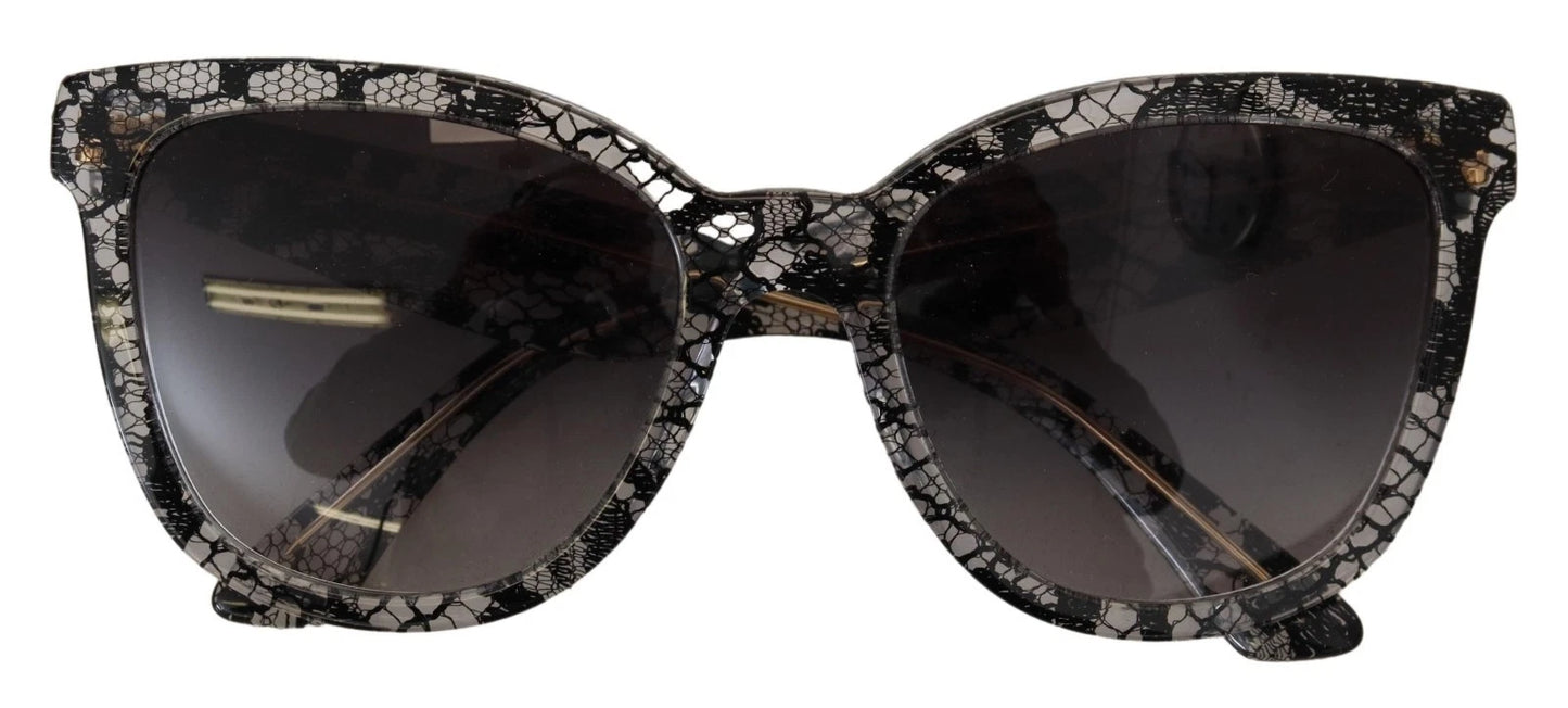 DG4190 Black Lace Acetate Crystal Round Sunglasses