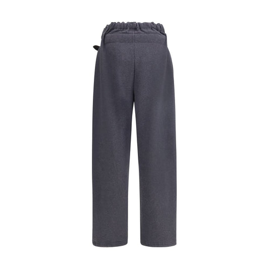 Gray Cotton Casual Pants