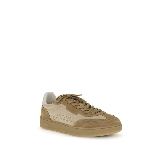 Beige Leather Low Top Sneakers