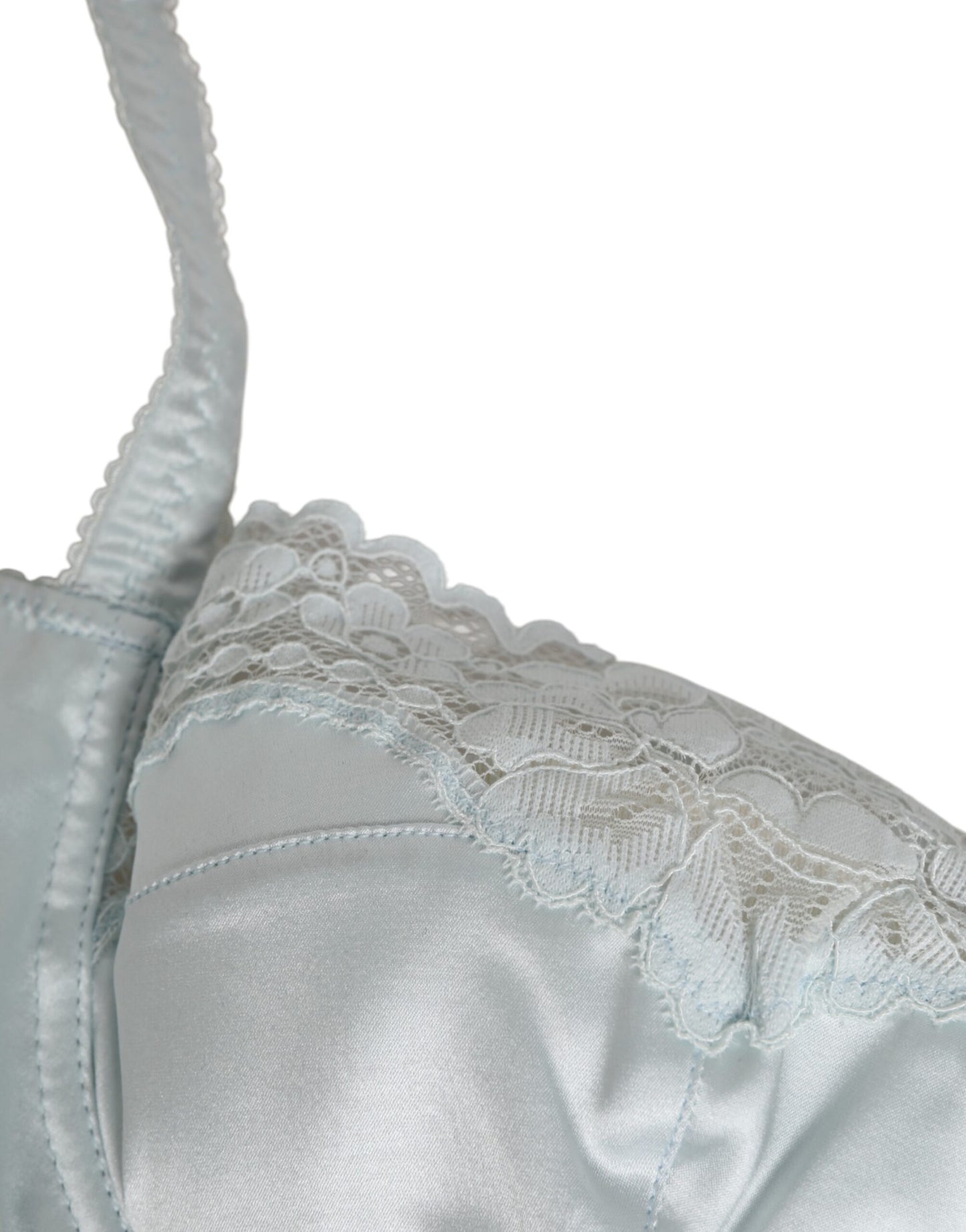 Light Blue Silk Semi-Padded Balconette Underwear