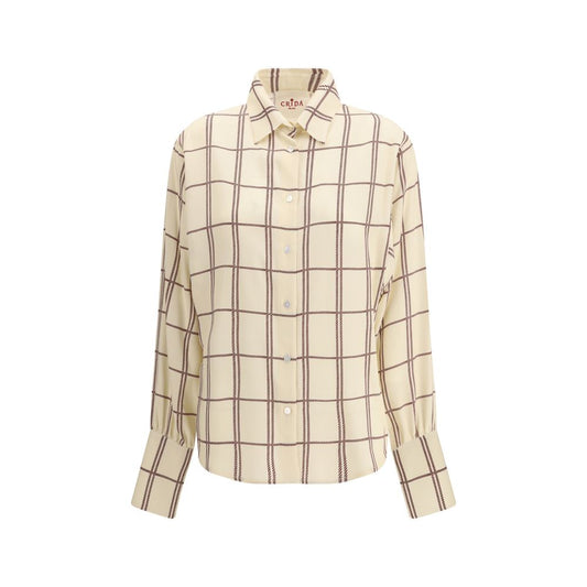 Cream Silk Pattern Shirt
