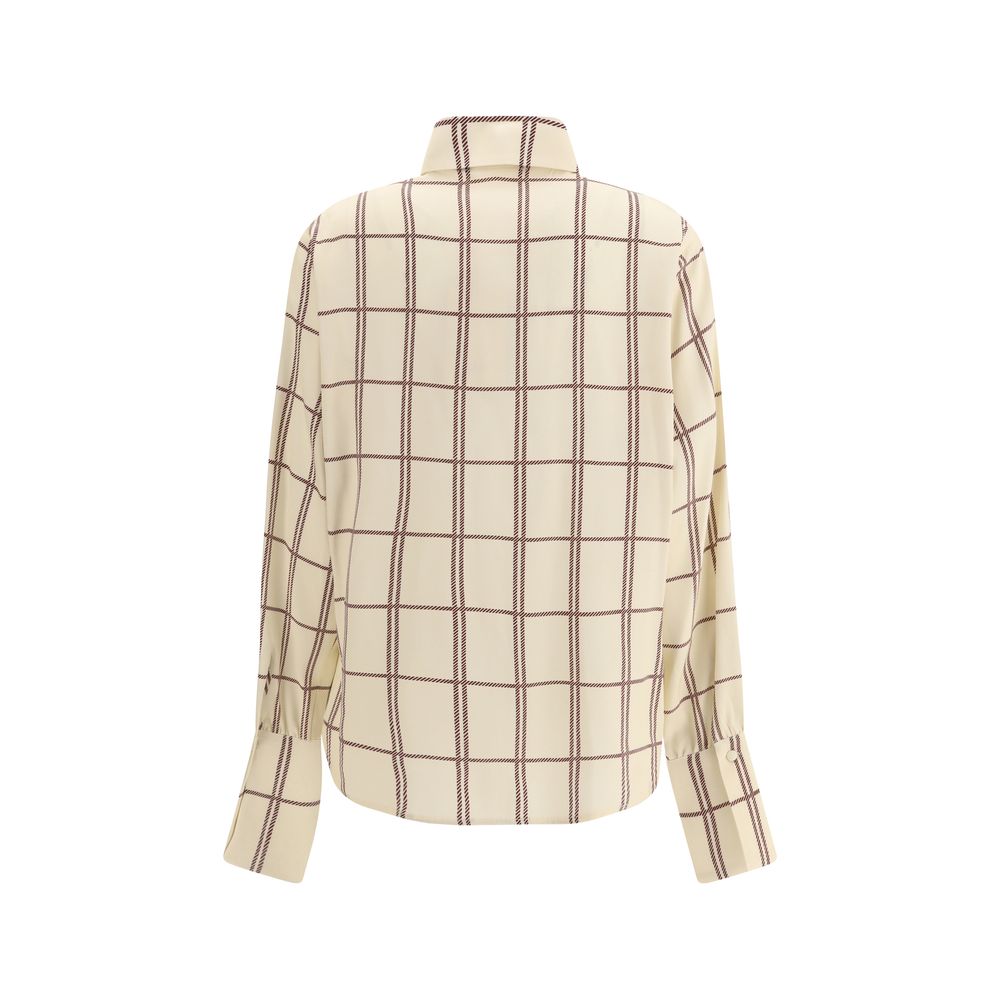 Cream Silk Pattern Shirt