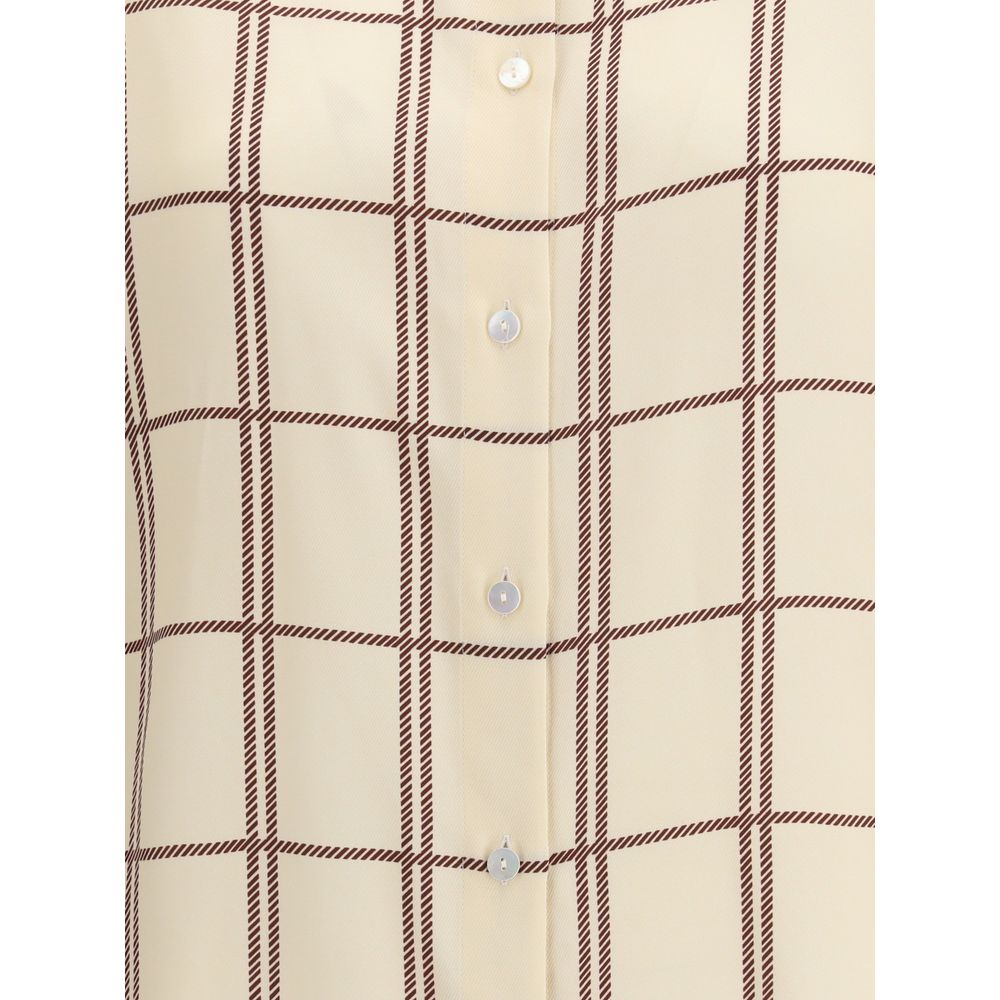 Cream Silk Pattern Shirt