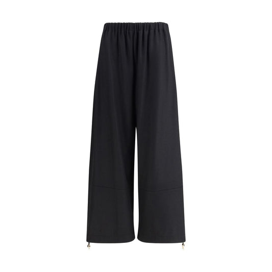 Black Fleece Wool Casual Pants