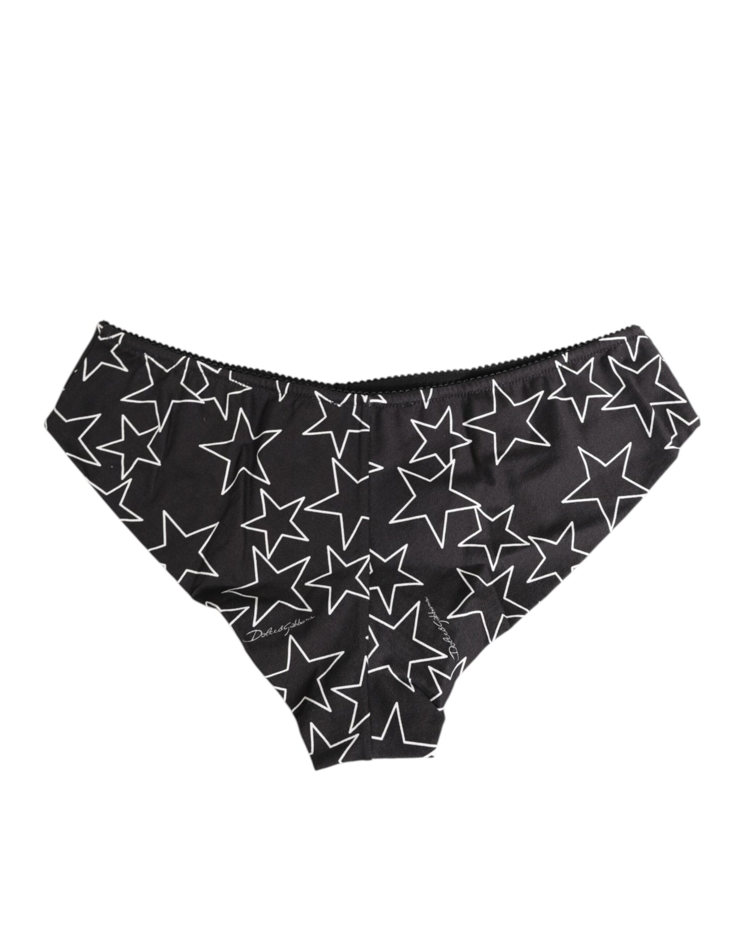 Black White Star Print Cotton Slip Panty Underwear