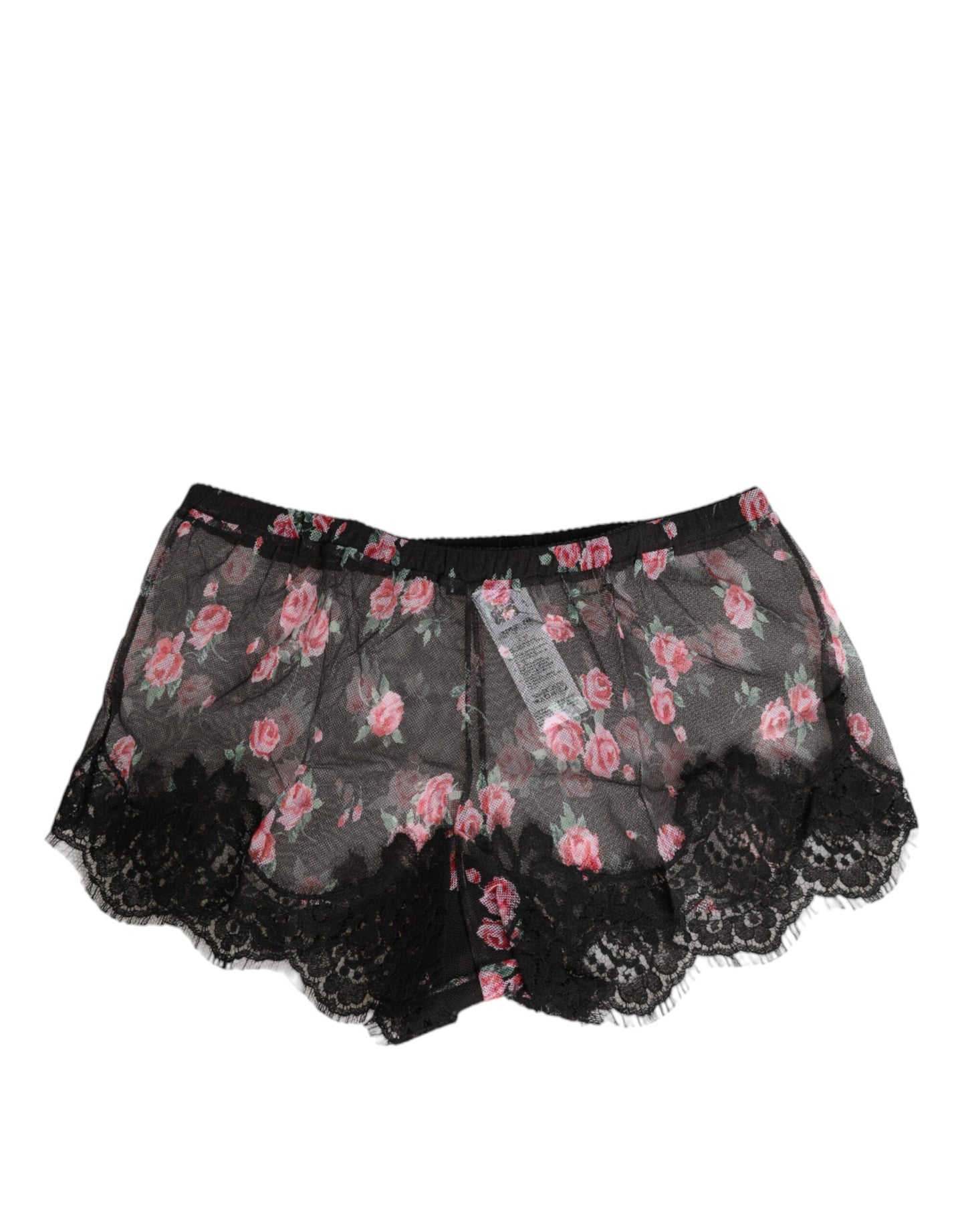 Black Pink Floral Lace Mesh Lingeri Underwear