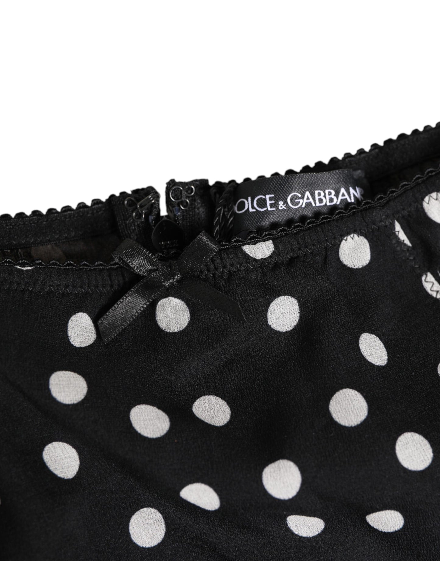 Black White Polka Dot Silk Slip Panty Underwear