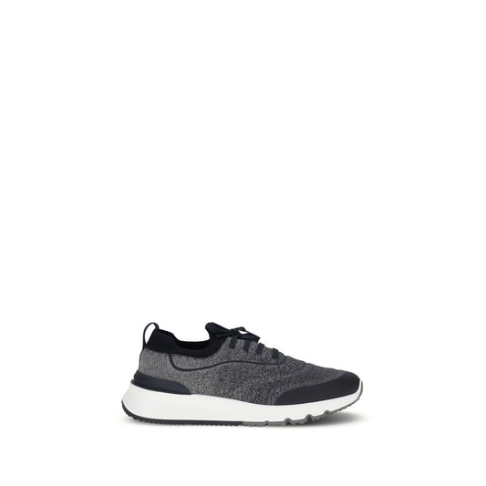 Gray Cotton Athletic Sneakers