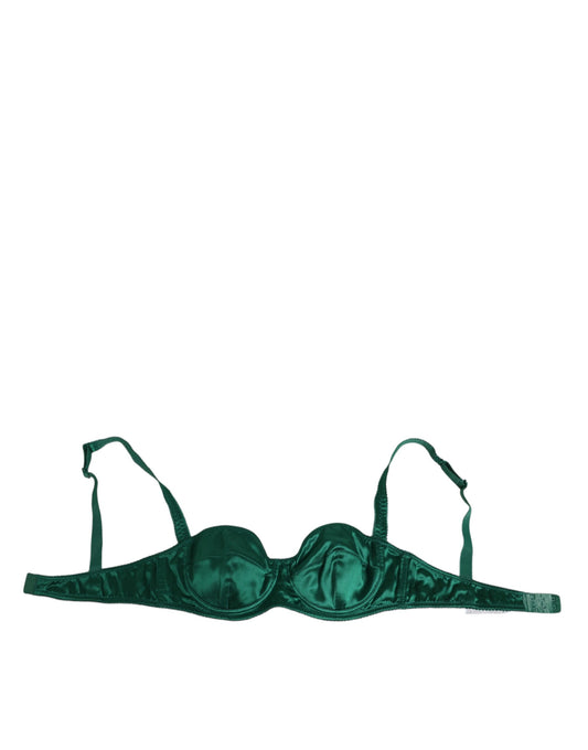 Green Satin Semi-Padded Underwire Musk Underwear